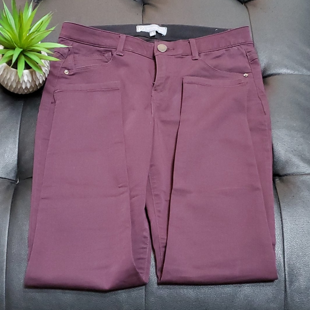 Wit & Wisdom Burgundy Skinny Jeans